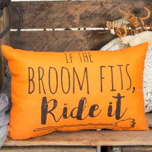 If the Broom Fits Halloween Lumbar Pillow