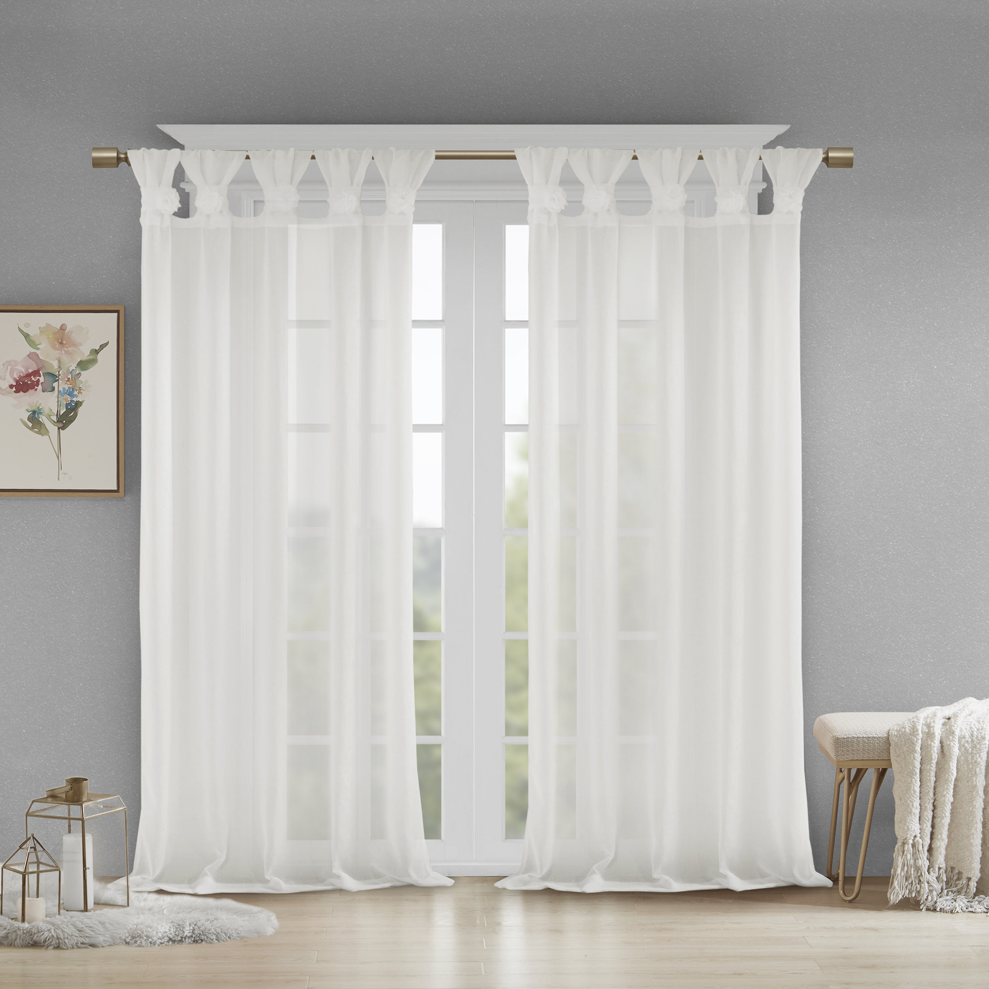 House Of Hampton Mysliwiec Fl Twist Solid Semi Sheer Tab Top House Of Hampton Mysliwiec Fl Twist Solid Semi Sheer Tab Top Single Curtain Panel Reviews Wayfair