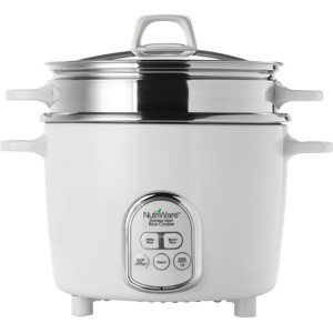 NutriWare Pot Style Digital Rice Cooker with Exposed Steam Tray