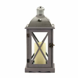 Crossbar Wood/Metal Lantern