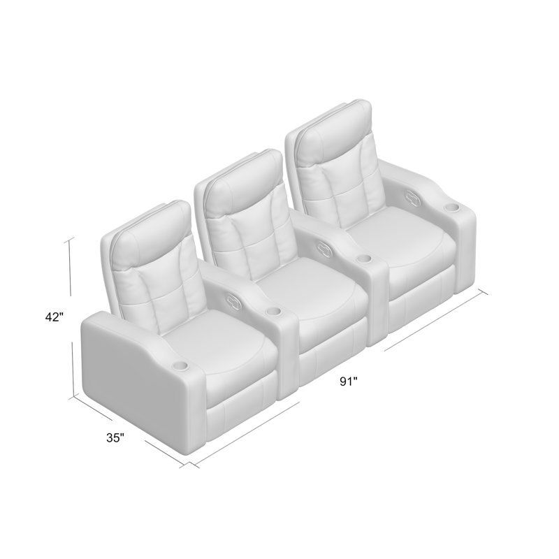 Gel Reclining Leather Home Theater Sofa