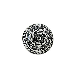 Intricate Motif Flat Ceramic Mushroom Knob (Set of 2)
