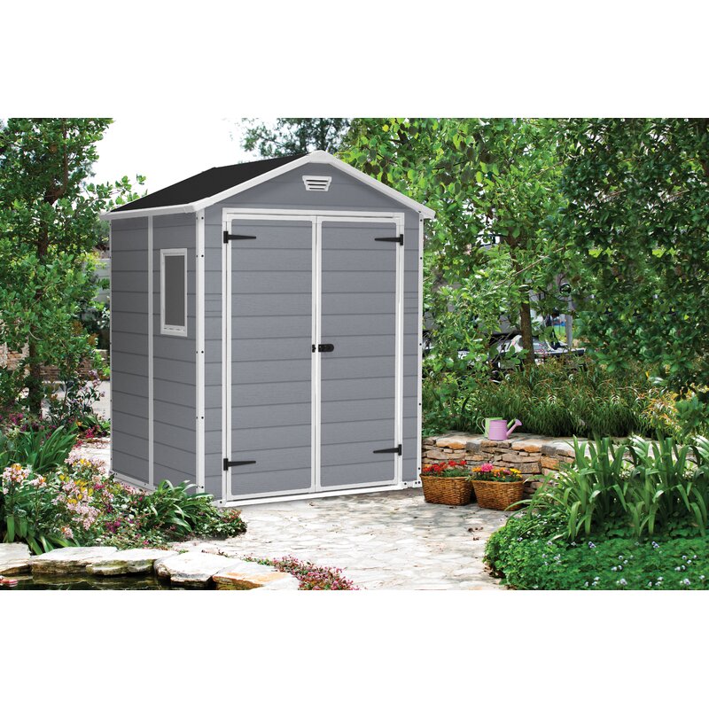 Keter Manor 6 Ft. W x 5 Ft. D Apex Plastic Tool Shed 