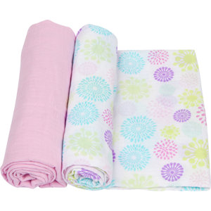 Colorful Bursts 2 Piece Swaddle Blanket Set