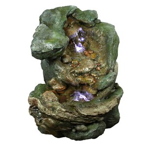 Polyresin Tall Rock Fountain with LED Light