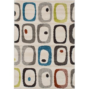 Vale Shag Ivory/Blue/Green Area Rug