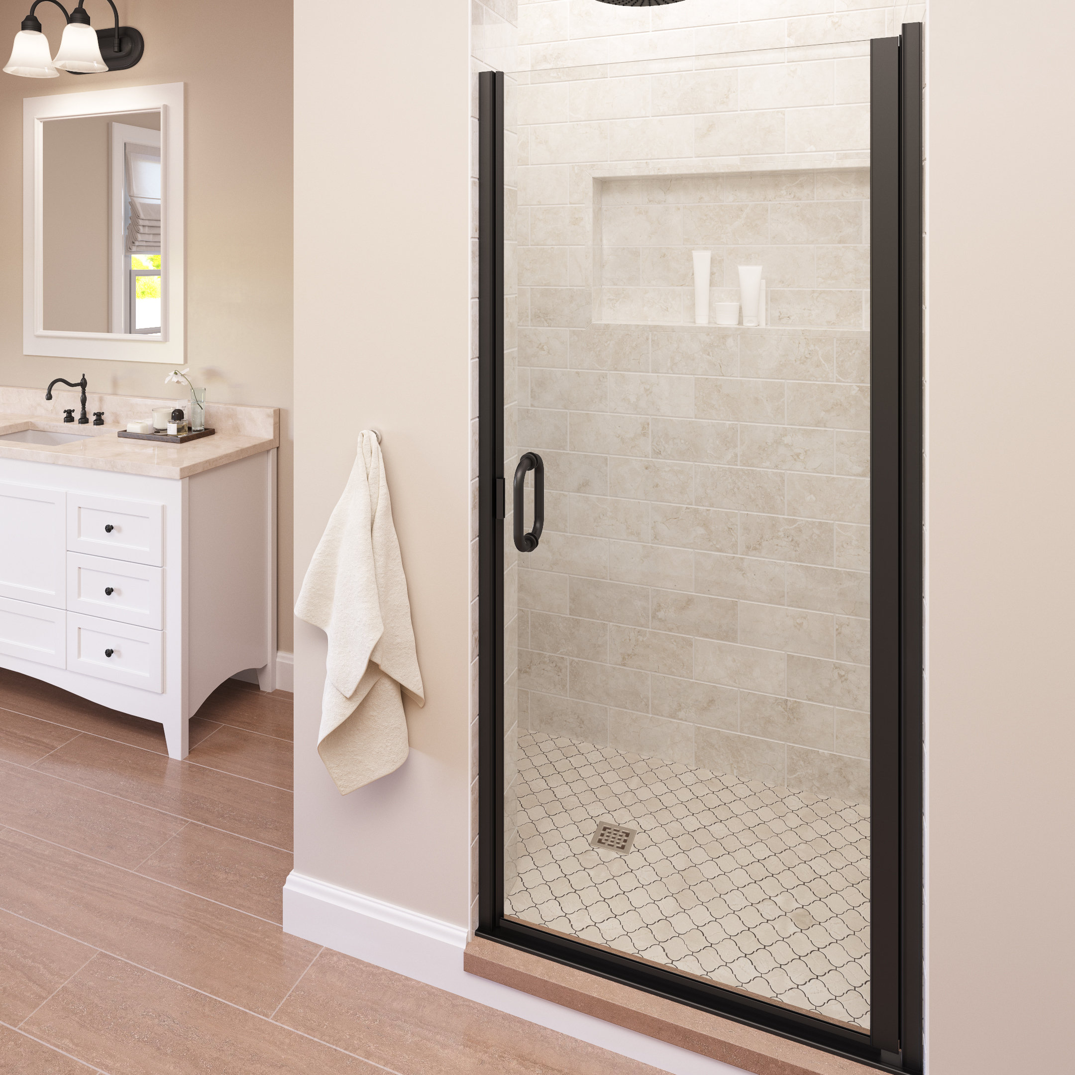 Basco Infinity 28 X 65 56 Pivot Frameless Shower Door Wayfair