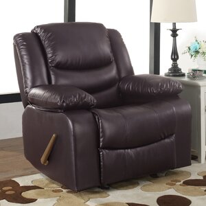 Classic Overstuffed Manual Rocker Recliner