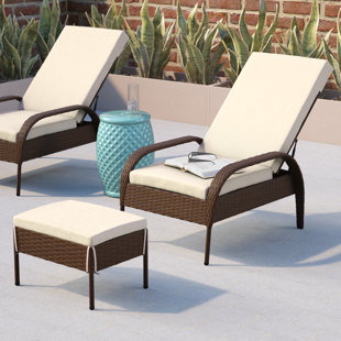 Outdoor Chair With Ottoman Wayfair Banker Patio Chair With Cushion