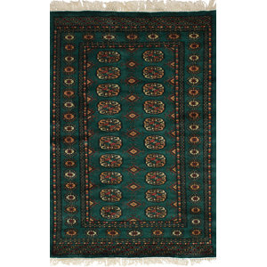 One-of-a-Kind Onondaga Hand-Knotted Wool Teal Indoor Area Rug