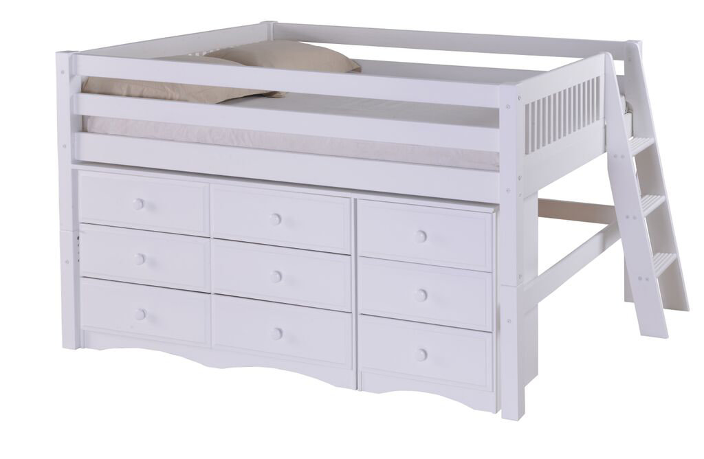 Camaflexi Twin Low Loft Bed with Storage & Reviews Wayfair