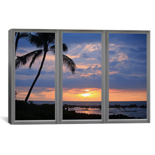 Window View Wall Art Wayfair Windows Of The World Beach Sunset Window View Photographic Print On Wred Canvas