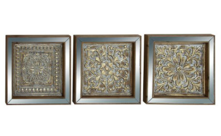 Cole Grey 3 Piece Metal Mirror Plaque Wall Décor Set Reviews 3 Piece Metal Mirror Plaque Wall Décor Set