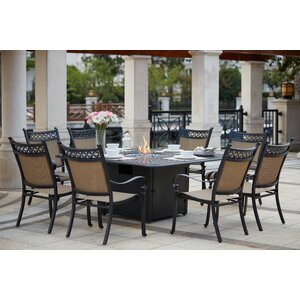 Wabon 9 Piece Metal Frame Dining Set