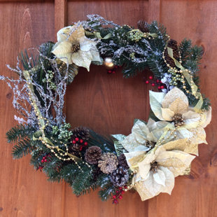 Modern Front Door Wreath Wayfair Front Door 25 Poinsettia Wreath
