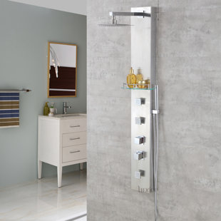 Shower Systems You Ll Love Wayfair Shower Panel Diverter Thermostatic Adjule Head With Valve