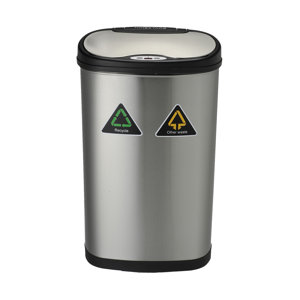 Nine Stars 13.2 Gallon Motion Sensor Multi-Compartments Trash & Recycling Bin