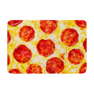 Pizza My Heart Pepperoni Cheese Memory Foam Bath Rug