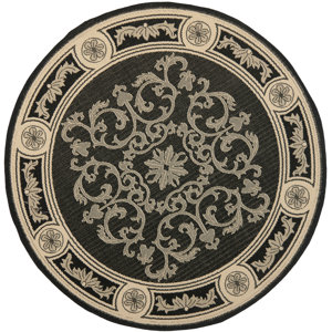 Carsen Black & Sand Outdoor Area Rug