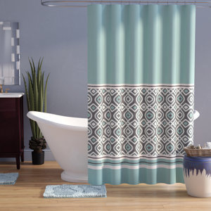 Jaida Waterproof Printed 14 Piece Shower Curtain Set