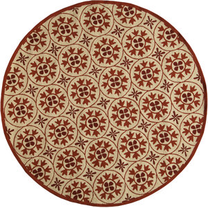 Howland Hand-Hooked Red/Tan Indoor/Outdoor Area Rug