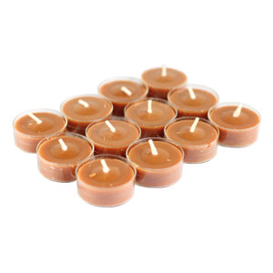 Scented Rain Lissed Oak Leaf Tea Light Candle (Set of 12)