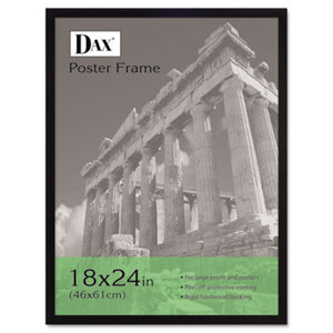 Flat Face Wood Poster Frame with clear plastic window, 18 x 24, Black