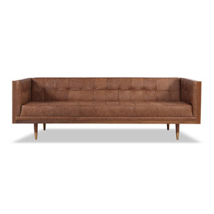 Modern Leather Sofas Couches Allmodern Quickview Brown
