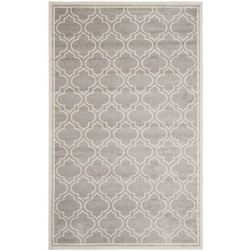 Willa Arlo Interiors Maritza Light Gray/Ivory Outdoor Area Rug