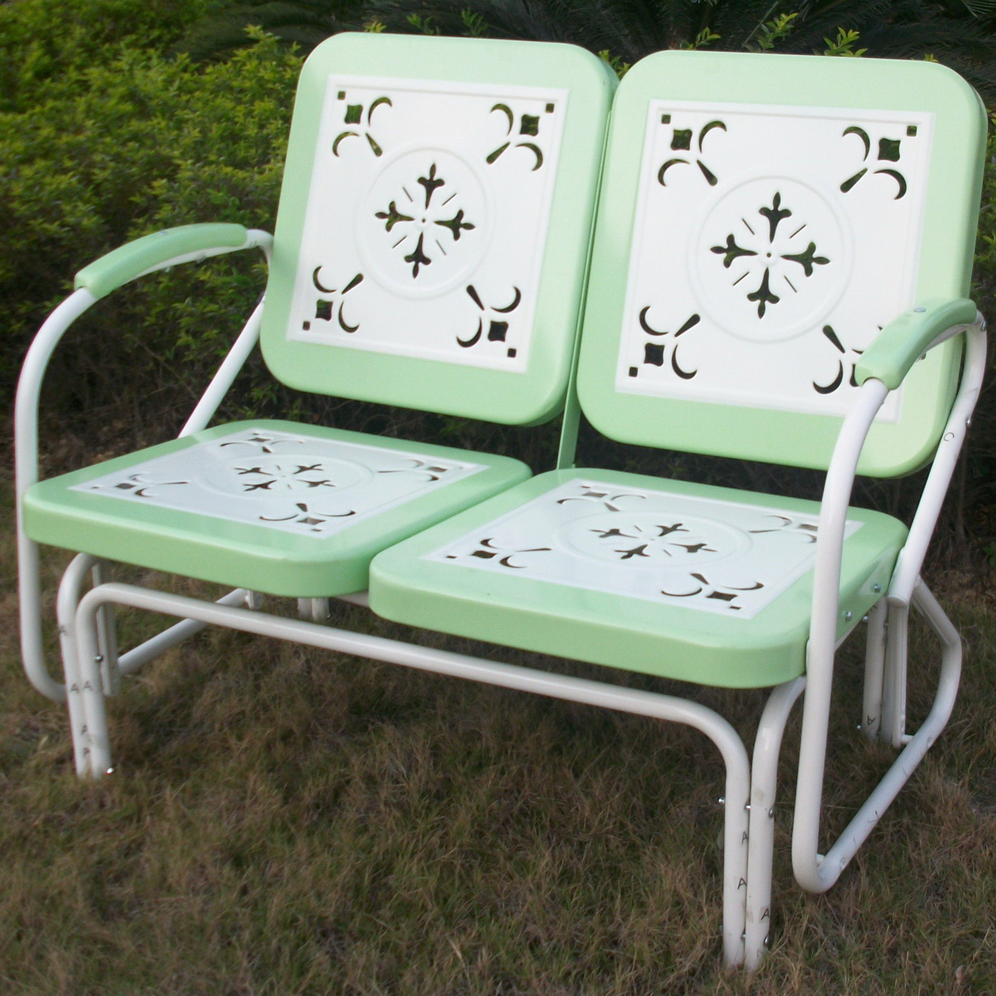 August Grove Isabela Metal Retro Glider Bench Reviews Wayfair