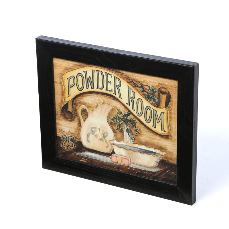 Charlton Home Powder Room Framed Graphic Art & Reviews Wayfair