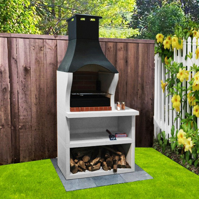 Wildon Home 53cm Firenze Charcoal Built In Barbecue With Side Table 53cm Firenze Charcoal Built In Barbecue With Side Table
