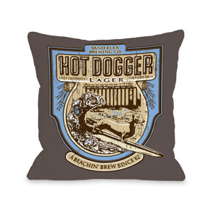 Doggy Du00e9cor Hot Dogger Throw Pillow