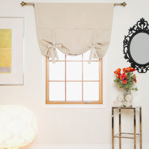 Reddy Tie Up Room Darkening Solid Thermal Rod Pocket Single Curtain Panel