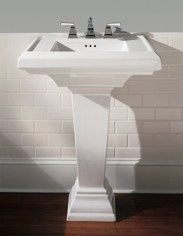 American Standard Town Square Ceramic 24" Pedestal Bathroom Sink with