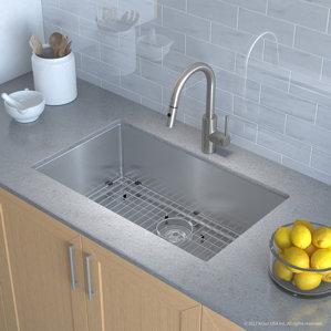 Kraus Handmade Series 30” x 18” Undermount Kitchen Sink with Faucet and Soap Dispenser