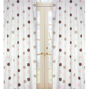 Mod Dots Polka dots Semi-Sheer Rod pocket Curtain Panels (Set of 2)