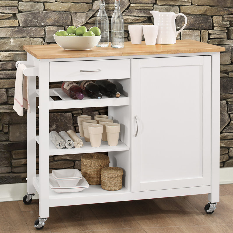 latitude run monongah wood kitchen cart & reviews | wayfair latitude run monongah wood kitchen cart & reviews | wayfair