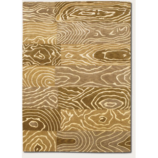 Wood Grain Rug Wayfair Liza Wood Grain Hand Knotted Gold Area Rug