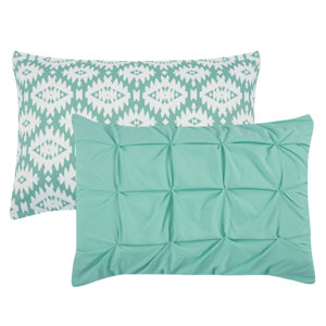 Huber 10 Piece Reversible Aqua Comforter Set