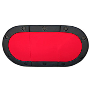 Padded Texas Hold'em Folding Poker Table Top with Cup Holders in Red