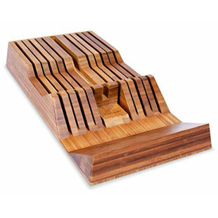 Knife Block Drawer Insert Wayfair Culina Bamboo 11 Inserts In Drawer Knife Tray
