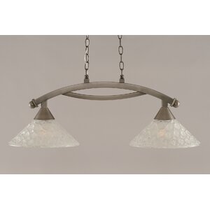 Eisenhauer 2-Light Glass Shade Kitchen Island Pendant