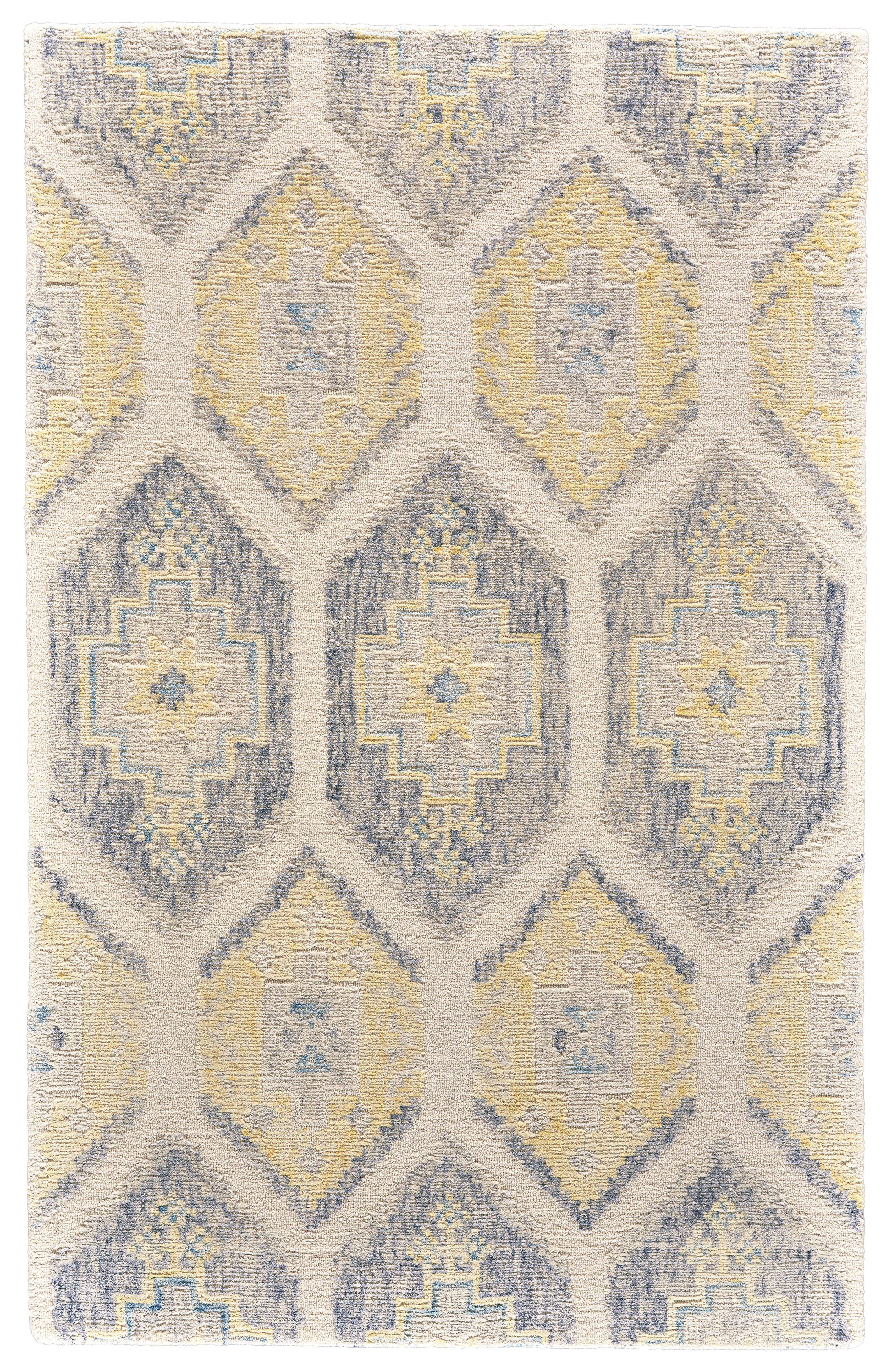 Rehberg Hand Tufted Wool Gray Yellow Area Rug Rehberg Hand Tufted Wool Gray Yellow Area Rug