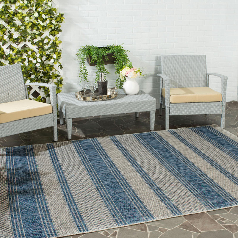 Beachcrest Home McCall Gray/Navy Indoor/Outdoor Area Rug & Reviews ... Beachcrest Home McCall Gray/Navy Indoor/Outdoor Area Rug & Reviews ...