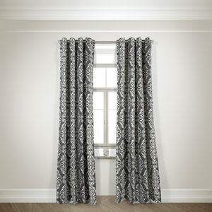 Arias Damask Semi-Sheer Grommet Curtain Panels (Set of 2)