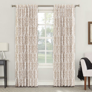 Rosana Nature/Floral Max Blackout Thermal Tab Top Single Curtain Panel