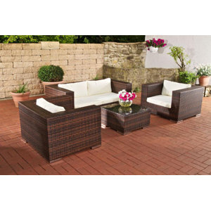 4-tlg. Gartengarnitur-Set Lucca mit Kissen von C..