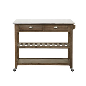 Kitchen Cart with Stainless Steel Top by Burnham Home Designs