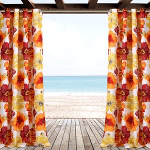 Knox Nature/Floral Outdoor Grommet Curtain Panels (Set of 2)